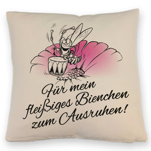 Kissen mit Bienen Motiv mit Spruch mein fleißiges Bienchen