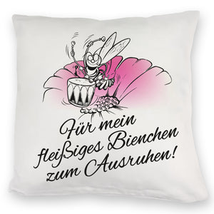 Kissen mit Bienen Motiv mit Spruch mein fleißiges Bienchen