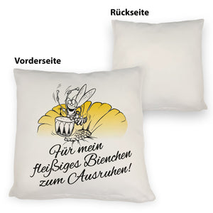 Kissen mit Bienen Motiv mit Spruch mein fleißiges Bienchen