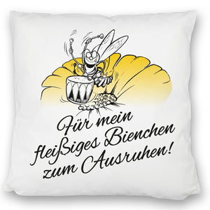 Kissen mit Bienen Motiv mit Spruch mein fleißiges Bienchen