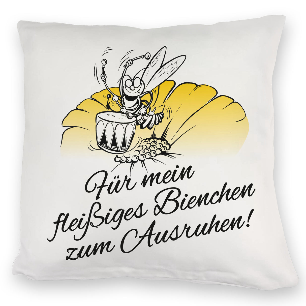 Kissen mit Bienen Motiv mit Spruch mein fleißiges Bienchen
