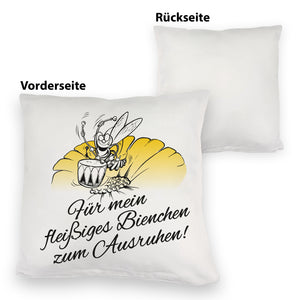 Kissen mit Bienen Motiv mit Spruch mein fleißiges Bienchen