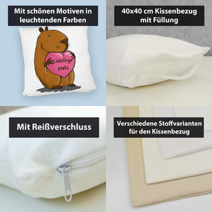Lieblingsplatz Kissen mit einem Capybara für Freunde zum Geburtstag