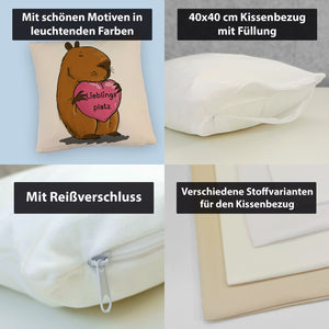 Lieblingsplatz Kissen mit einem Capybara für Freunde zum Geburtstag