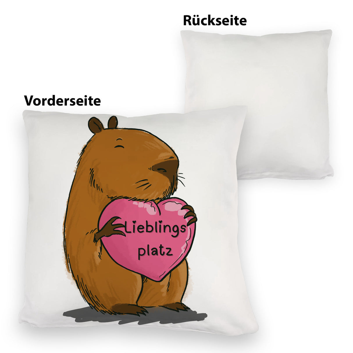 Lieblingsplatz Kissen mit einem Capybara für Freunde zum Geburtstag