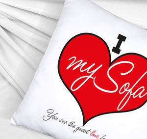 I love my Sofa Kissen zum Thema Faulenzer und Couchpotato