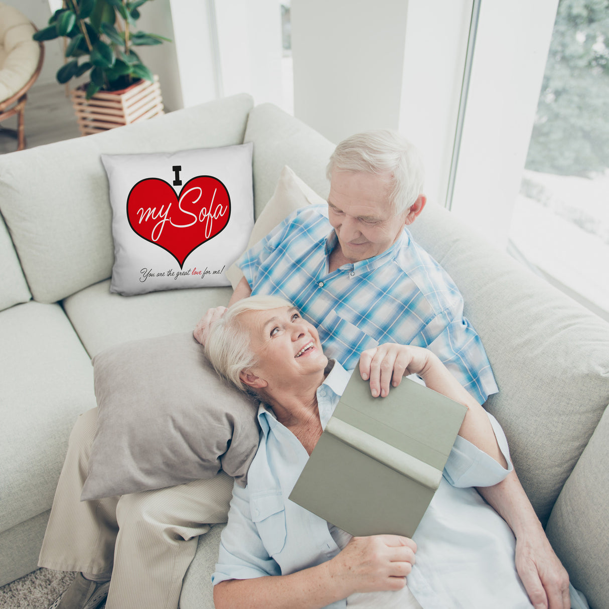 I love my Sofa Kissen zum Thema Faulenzer und Couchpotato