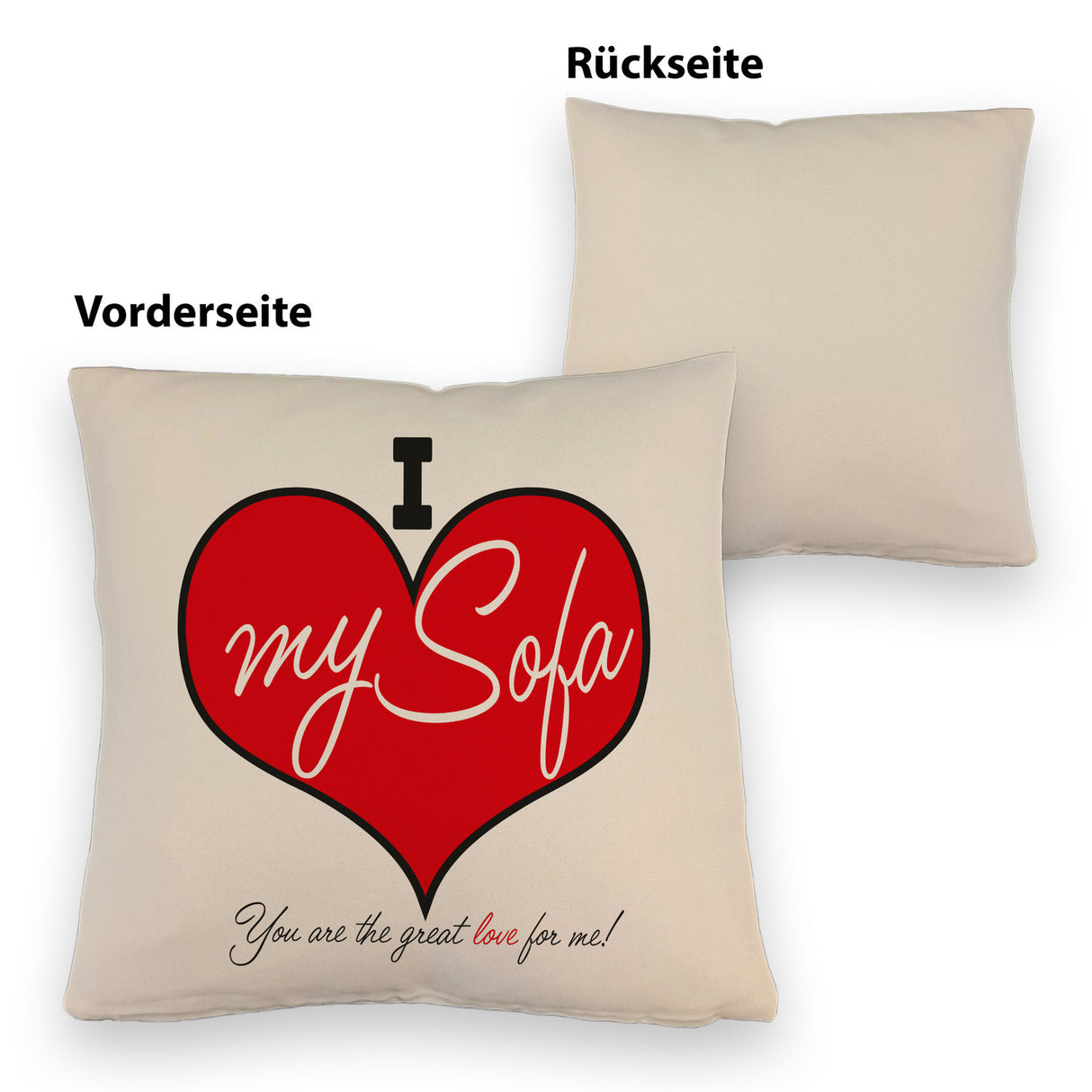 I love my Sofa Kissen zum Thema Faulenzer und Couchpotato