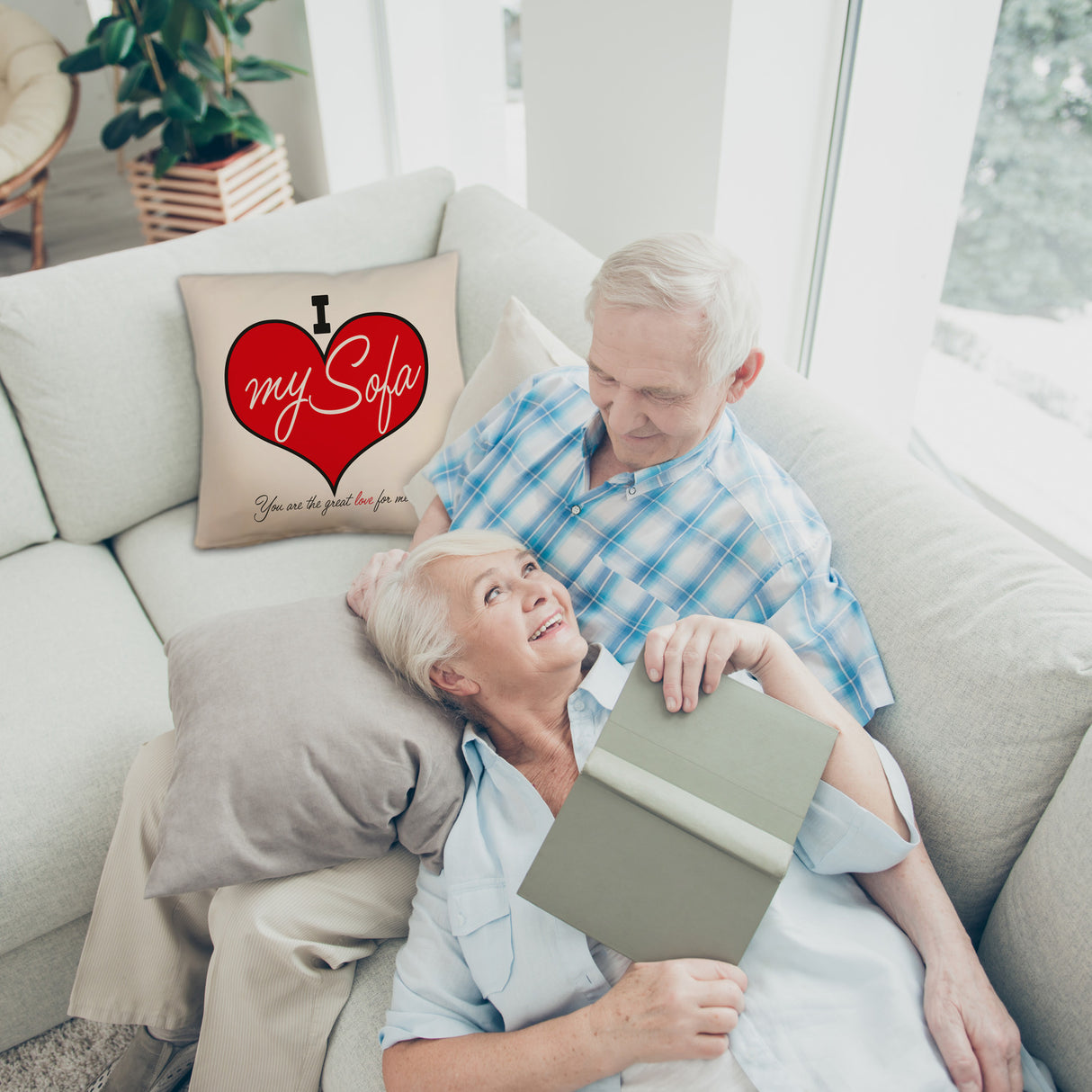 I love my Sofa Kissen zum Thema Faulenzer und Couchpotato
