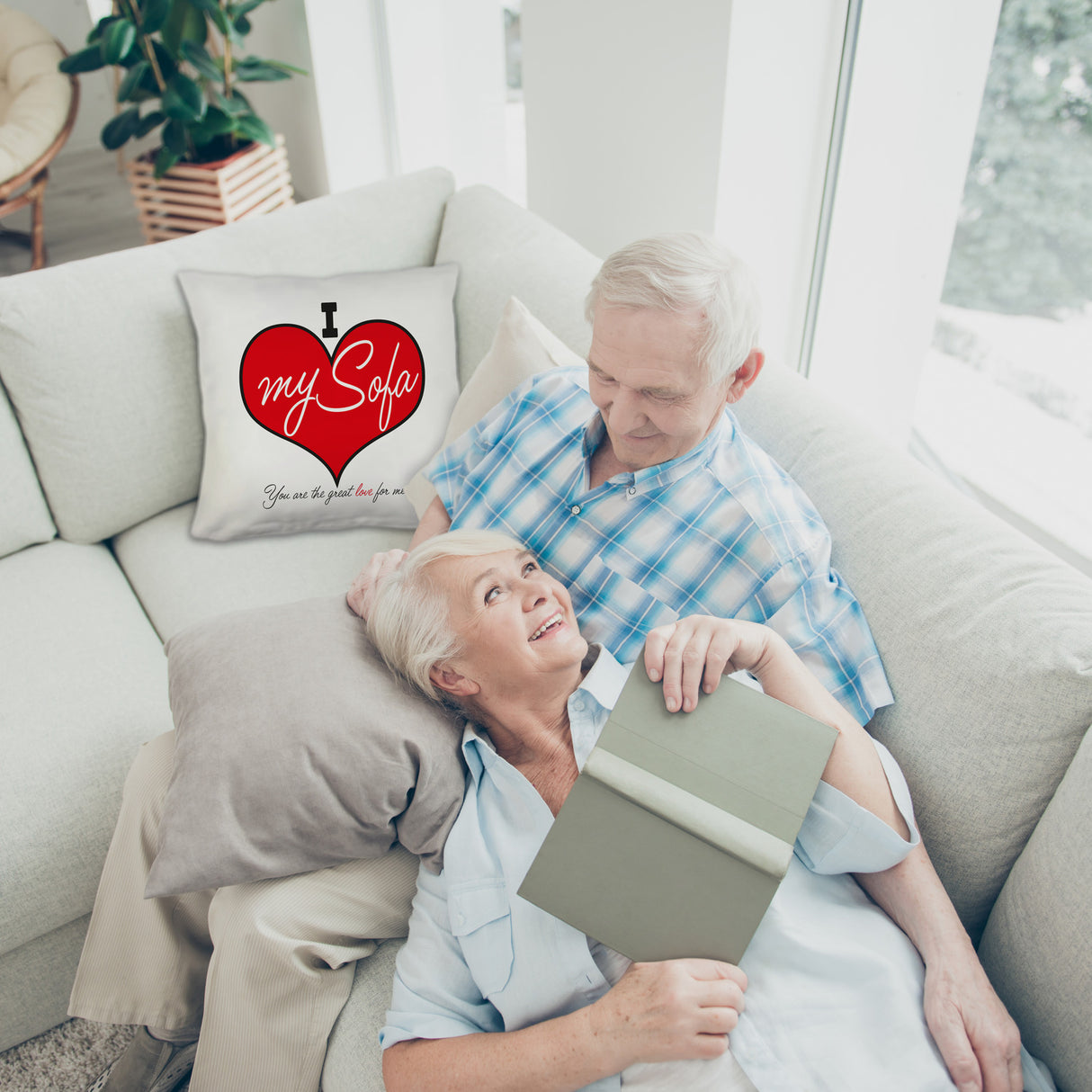 I love my Sofa Kissen zum Thema Faulenzer und Couchpotato
