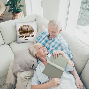 Schwein Kissen mit Spruch Saumäßig bequem hier!
