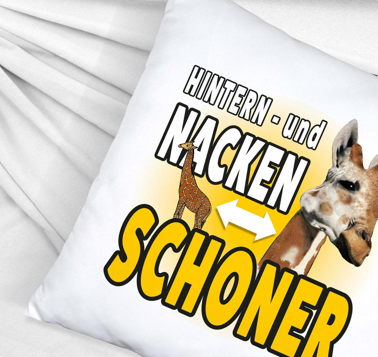 Giraffen Kissen mit Spruch Hintern- und Nackenschoner