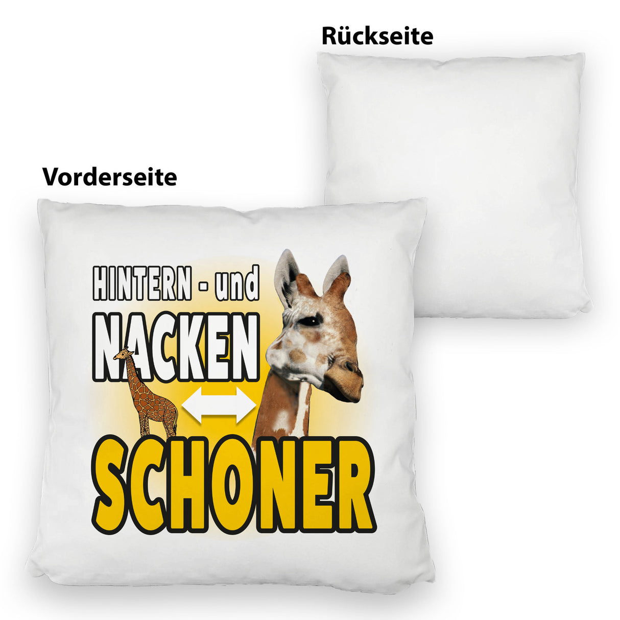 Giraffen Kissen mit Spruch Hintern- und Nackenschoner