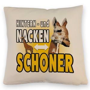 Giraffen Kissen mit Spruch Hintern- und Nackenschoner