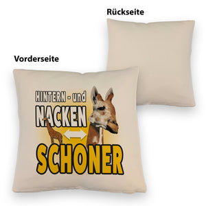 Giraffen Kissen mit Spruch Hintern- und Nackenschoner