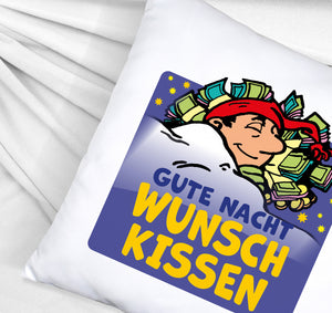 Wunsch Kissen mit Spruch Gute Nacht für traumhafte Erholung