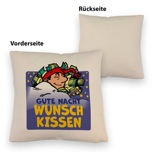 Wunsch Kissen mit Spruch Gute Nacht für traumhafte Erholung