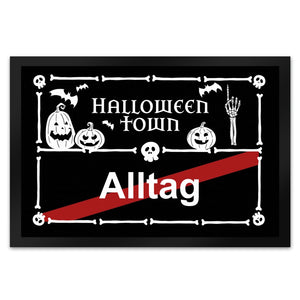 Halloween Town Fußmatte in 35x50 cm mit Straßenschild-Motiv
