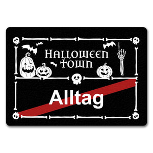Halloween Town Fußmatte in 35x50 cm mit Straßenschild-Motiv