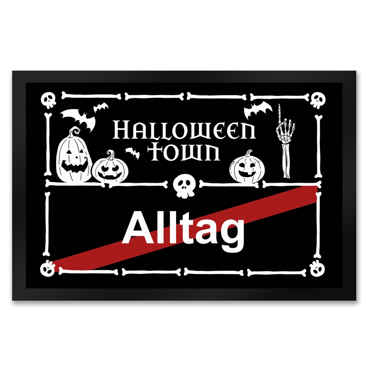 Halloween Town Fußmatte in 35x50 cm mit Straßenschild-Motiv