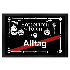 Halloween Town Fußmatte in 35x50 cm mit Straßenschild-Motiv