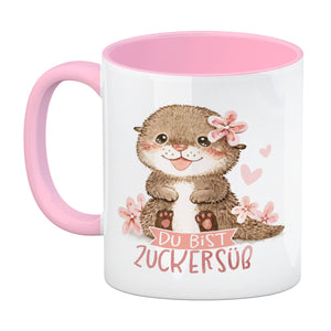 Otter Baby Kaffeebecher mit Spruch Du bist zuckersüß