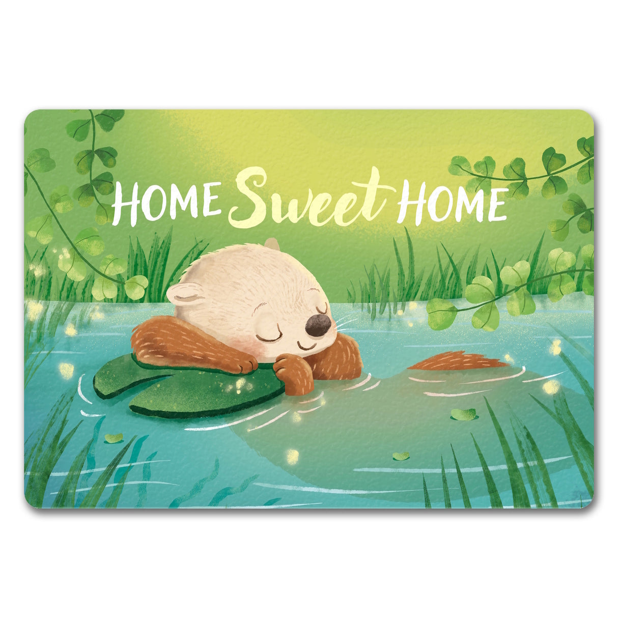 Schlafender Otter Fußmatte in 35x50 cm mit Spruch Home Sweet Home