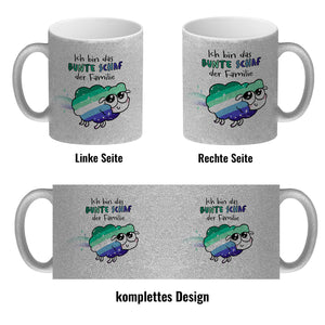 Das bunte Schaf der Familie in Pride-Farben Kaffeebecher mit Spruch