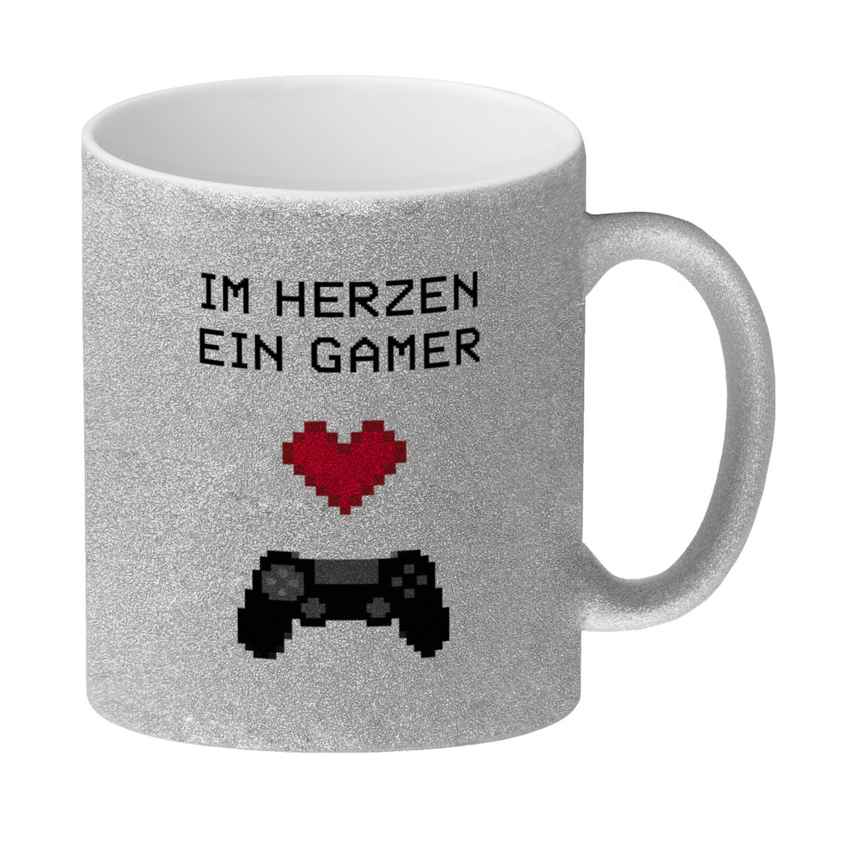 Game Controller Kaffeebecher mit Spruch Im Herzen ein Gamer
