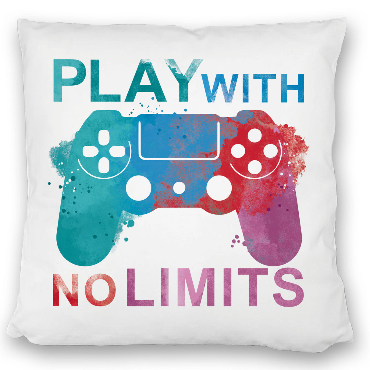 Game Controller Kissen mit Spruch Play with no limits