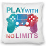 Game Controller Kissen mit Spruch Play with no limits