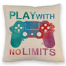 Game Controller Kissen mit Spruch Play with no limits