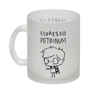 Zauberer mit Espresso Kaffeebecher mit Spruch Espresso Patronum