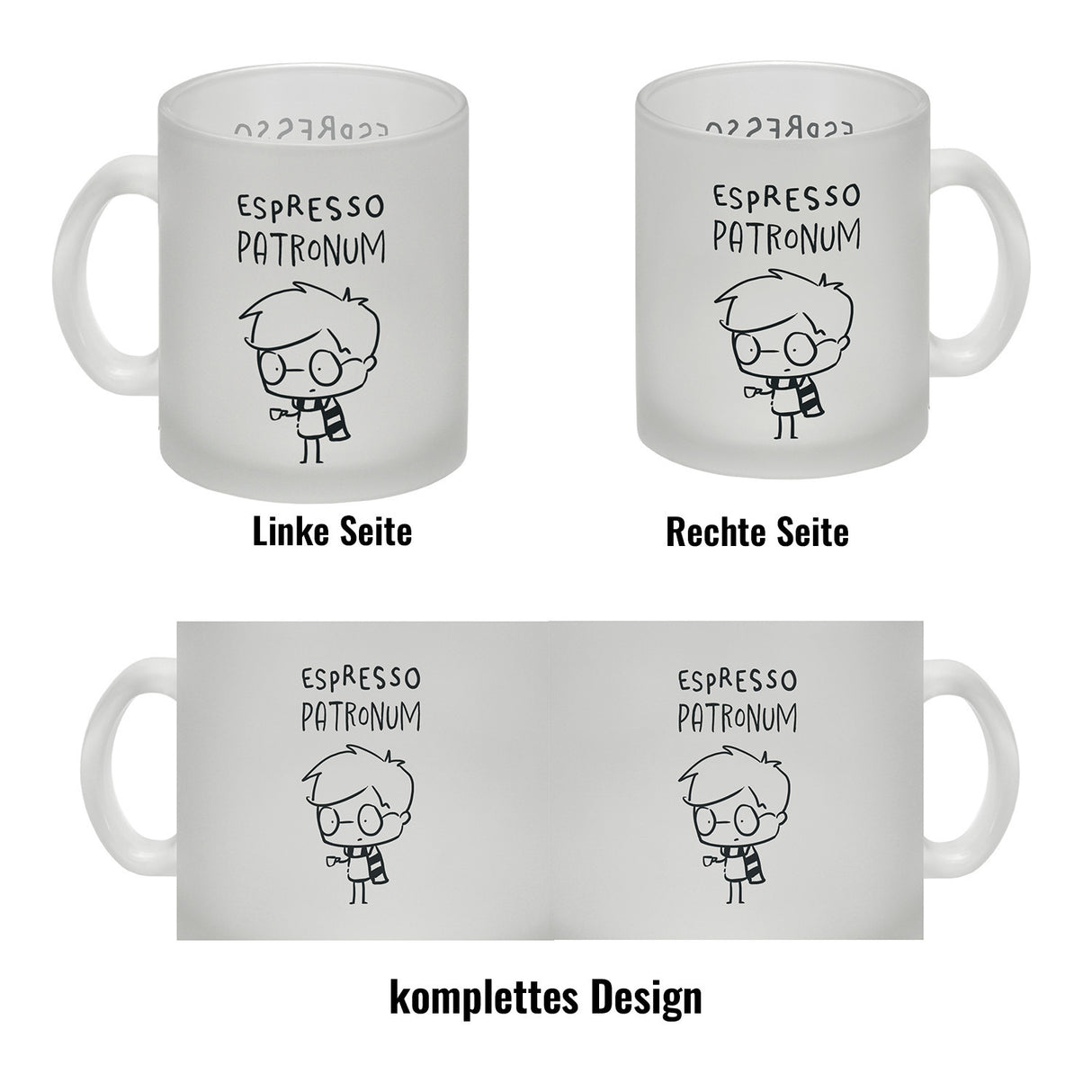 Zauberer mit Espresso Kaffeebecher mit Spruch Espresso Patronum