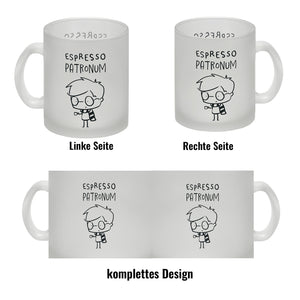Zauberer mit Espresso Kaffeebecher mit Spruch Espresso Patronum