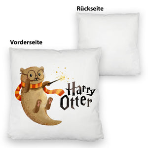 Harry Otter mit Zauberstab Kissen mit Spruch