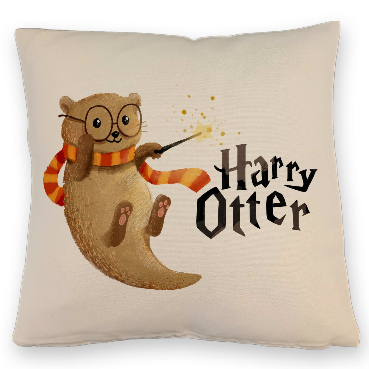 Harry Otter mit Zauberstab Kissen mit Spruch