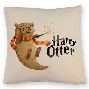 Harry Otter mit Zauberstab Kissen mit Spruch