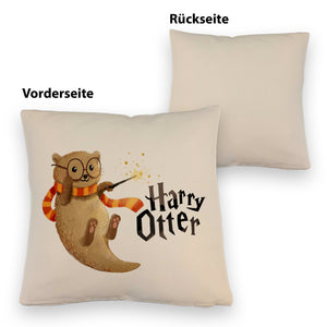 Harry Otter mit Zauberstab Kissen mit Spruch