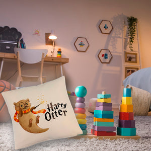 Harry Otter mit Zauberstab Kissen mit Spruch