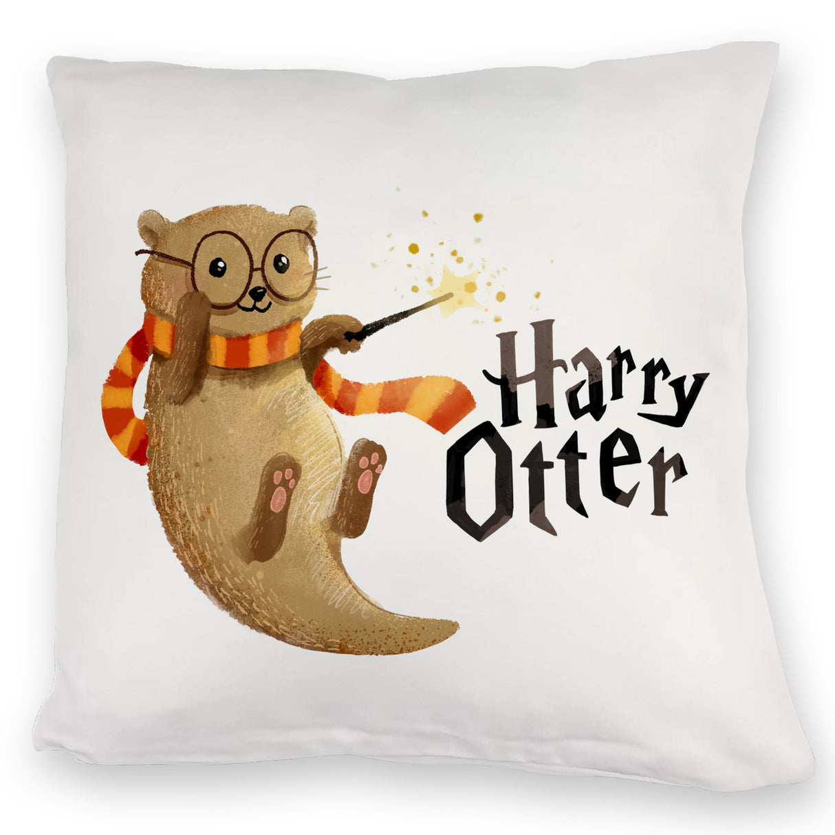 Harry Otter mit Zauberstab Kissen mit Spruch