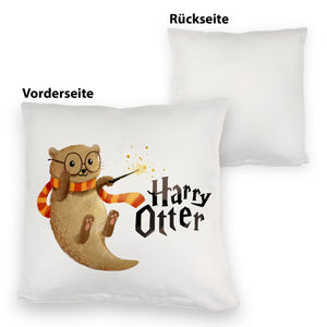 Harry Otter mit Zauberstab Kissen mit Spruch