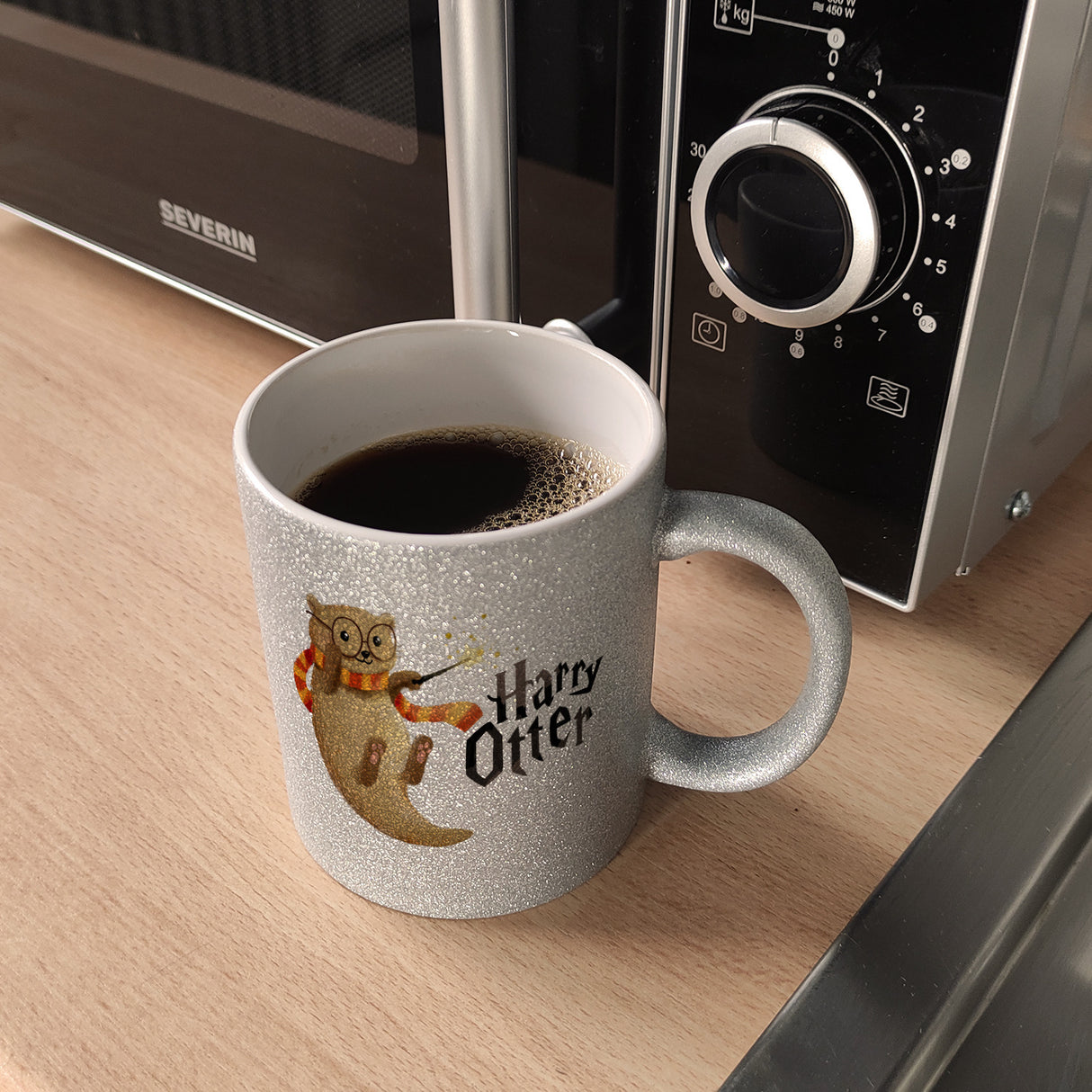Harry Otter mit Zauberstab Kaffeebecher