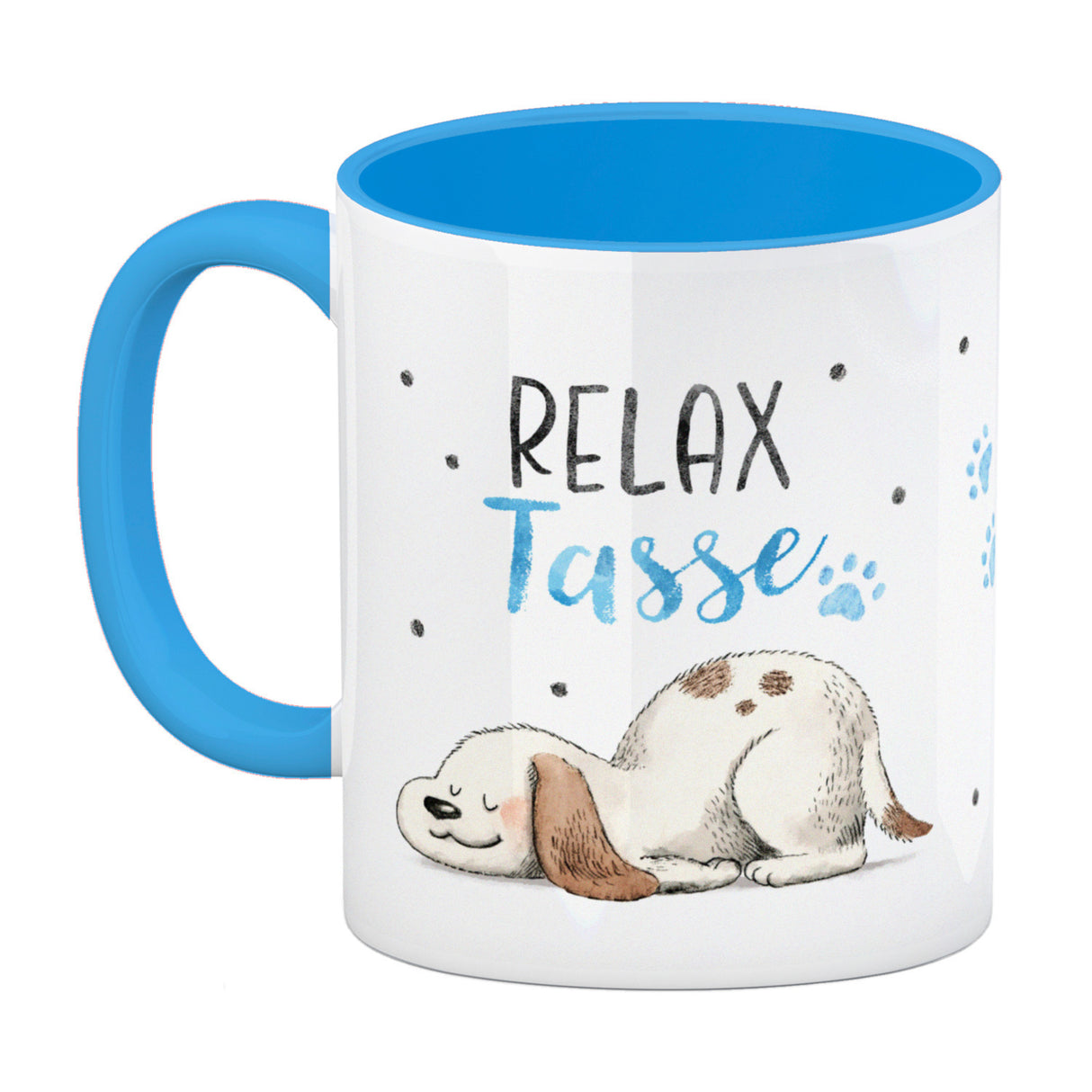 Relaxter Hund Kaffeebecher mit Spruch Relax Tasse