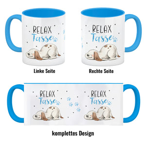 Relaxter Hund Kaffeebecher mit Spruch Relax Tasse