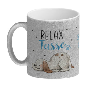 Relaxter Hund Kaffeebecher mit Spruch Relax Tasse