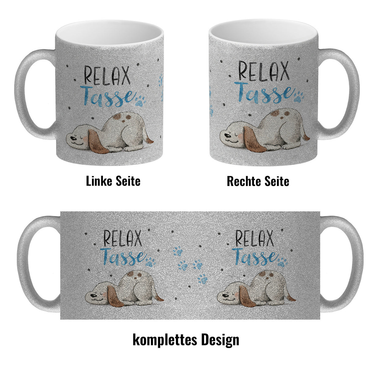 Relaxter Hund Kaffeebecher mit Spruch Relax Tasse