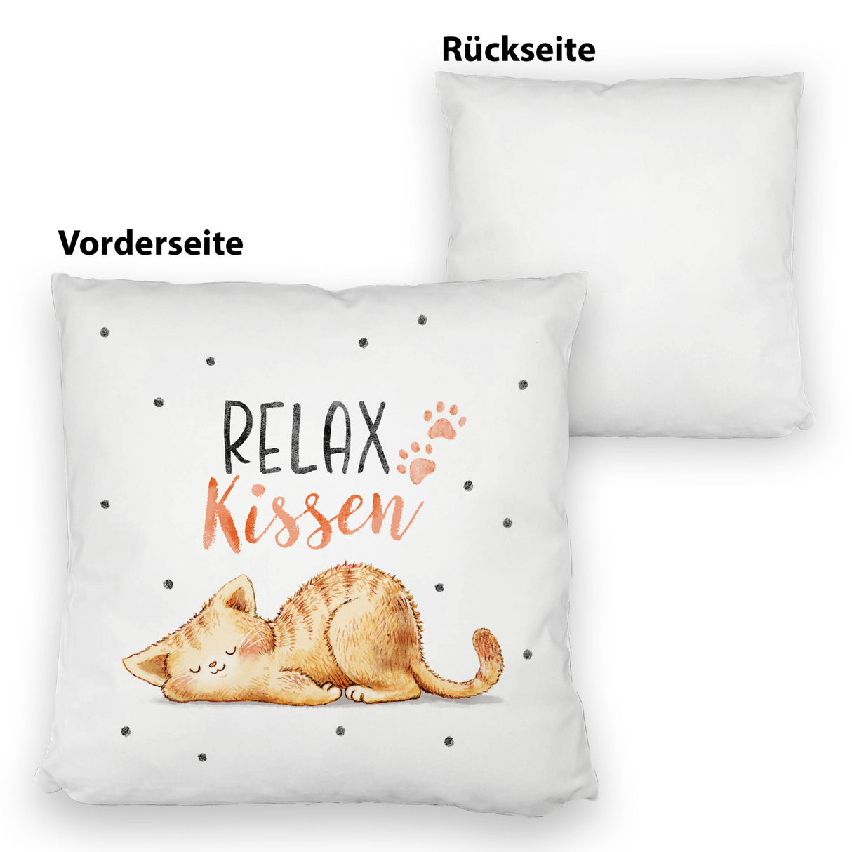 Relaxte Katze Kissen mit Spruch Relax Kissen