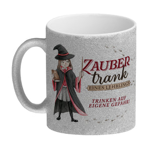 Zaubertrank Kaffeebecher mit Zauberschülerin