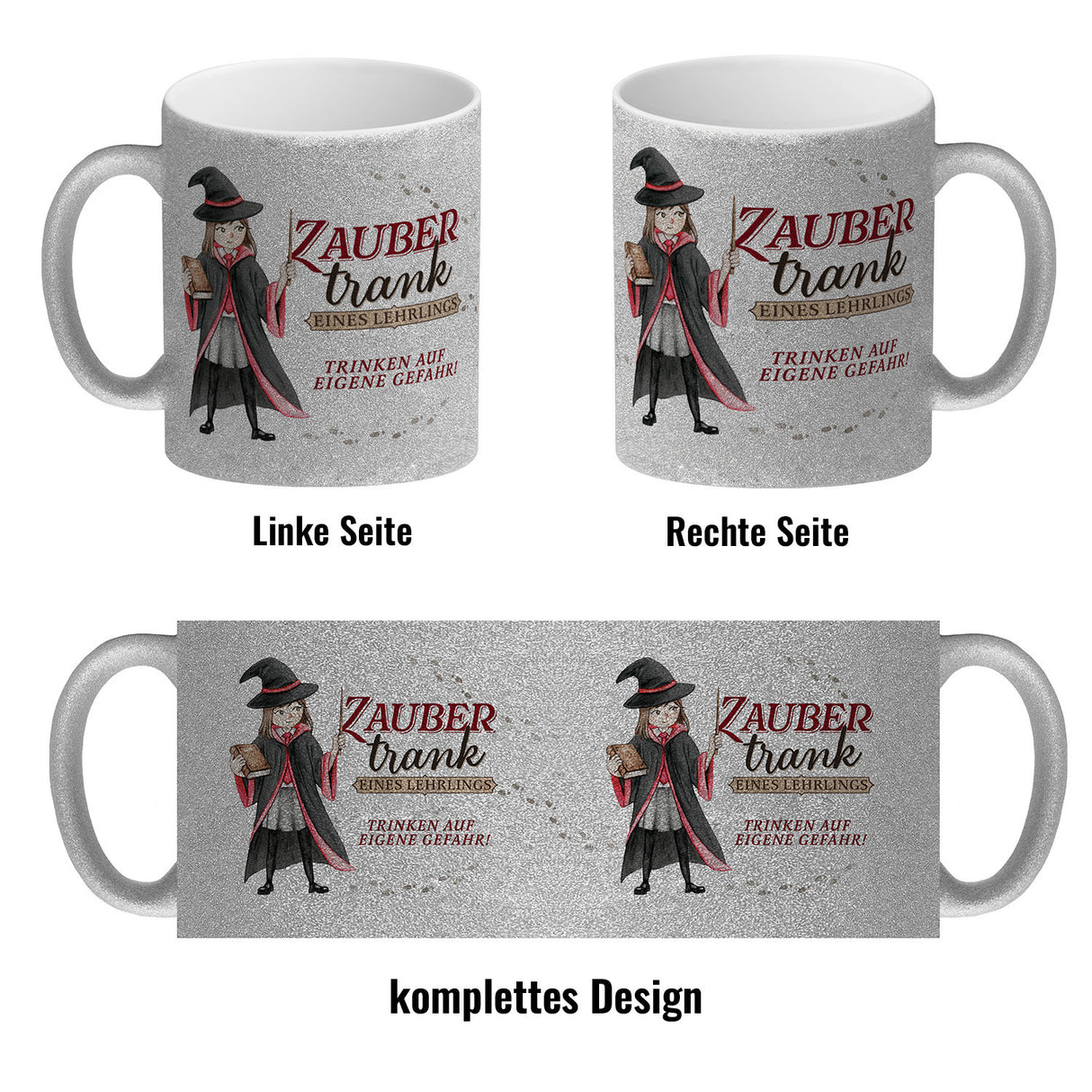 Zaubertrank Kaffeebecher mit Zauberschülerin